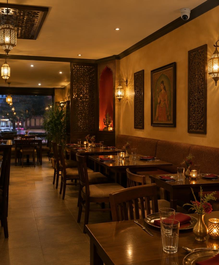 CCTV coverage in a restaurant setting