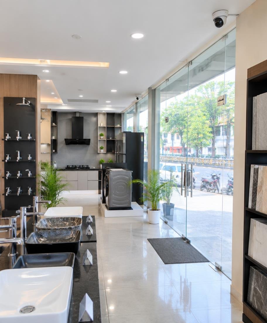 CCTV coverage in a showroom setting
