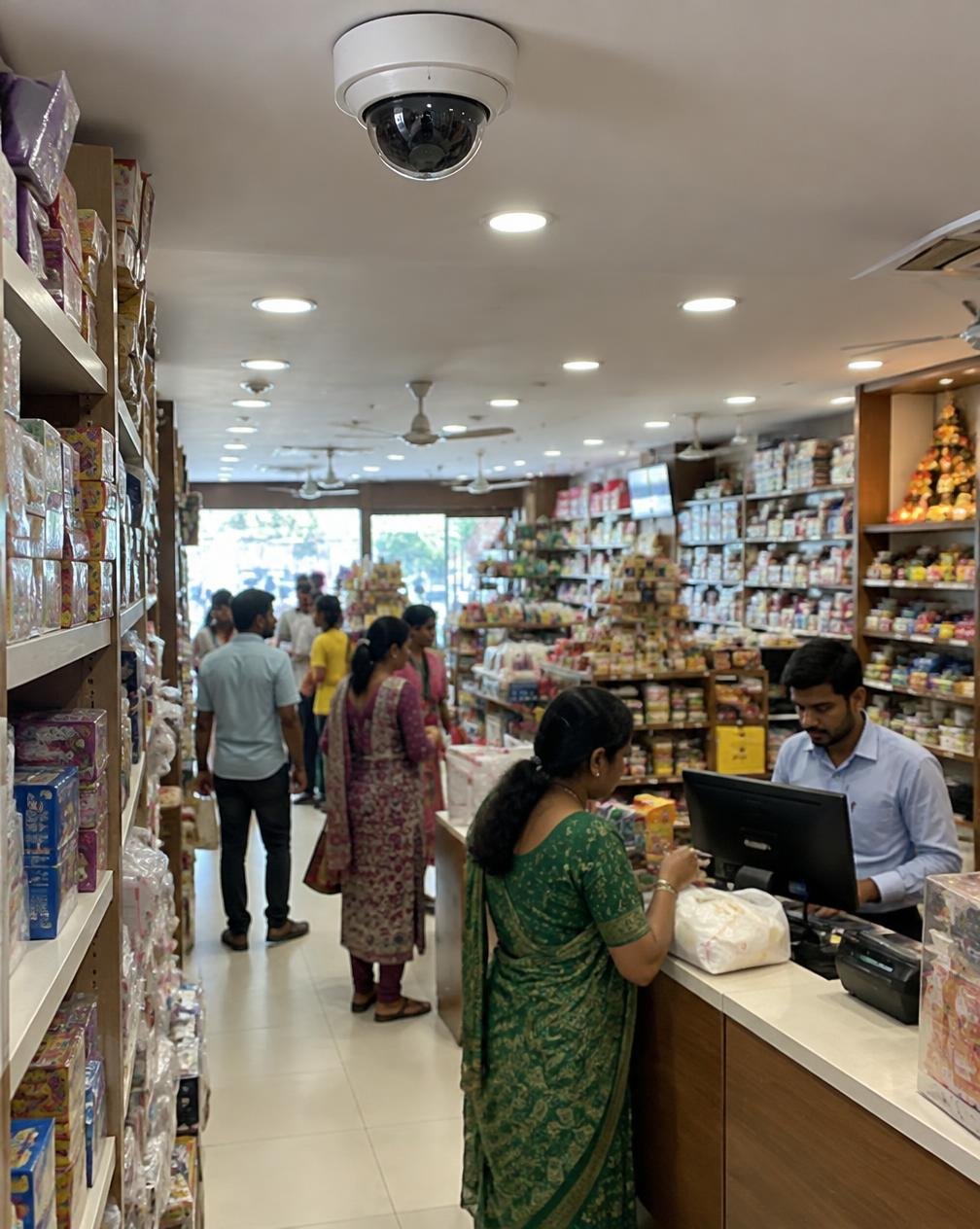 CCTV coverage in a shop setting